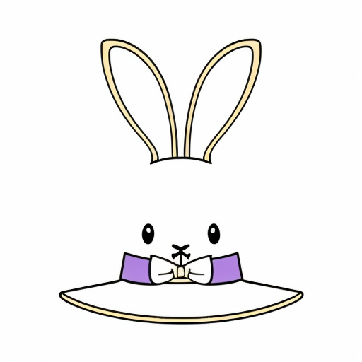  Purple and white Easter bunny headband top hat headband with gold