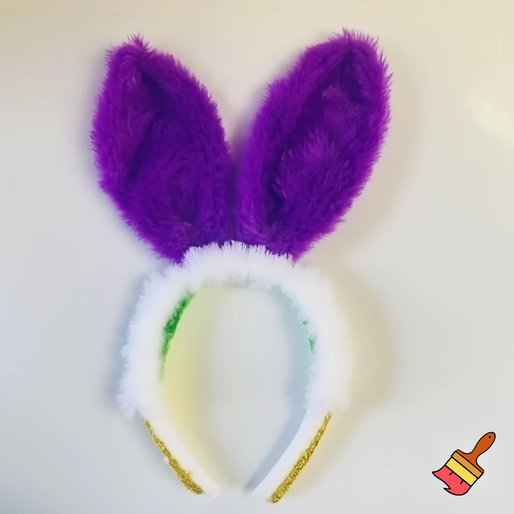 Easter top hat headband Easter bunny headband, purple and white with gold