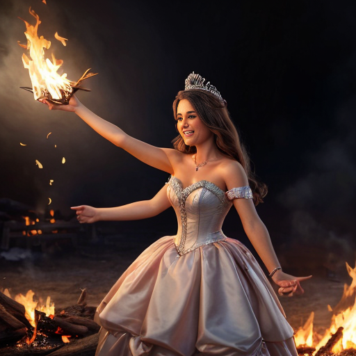 A prideful princess throwing an invitation in the fire