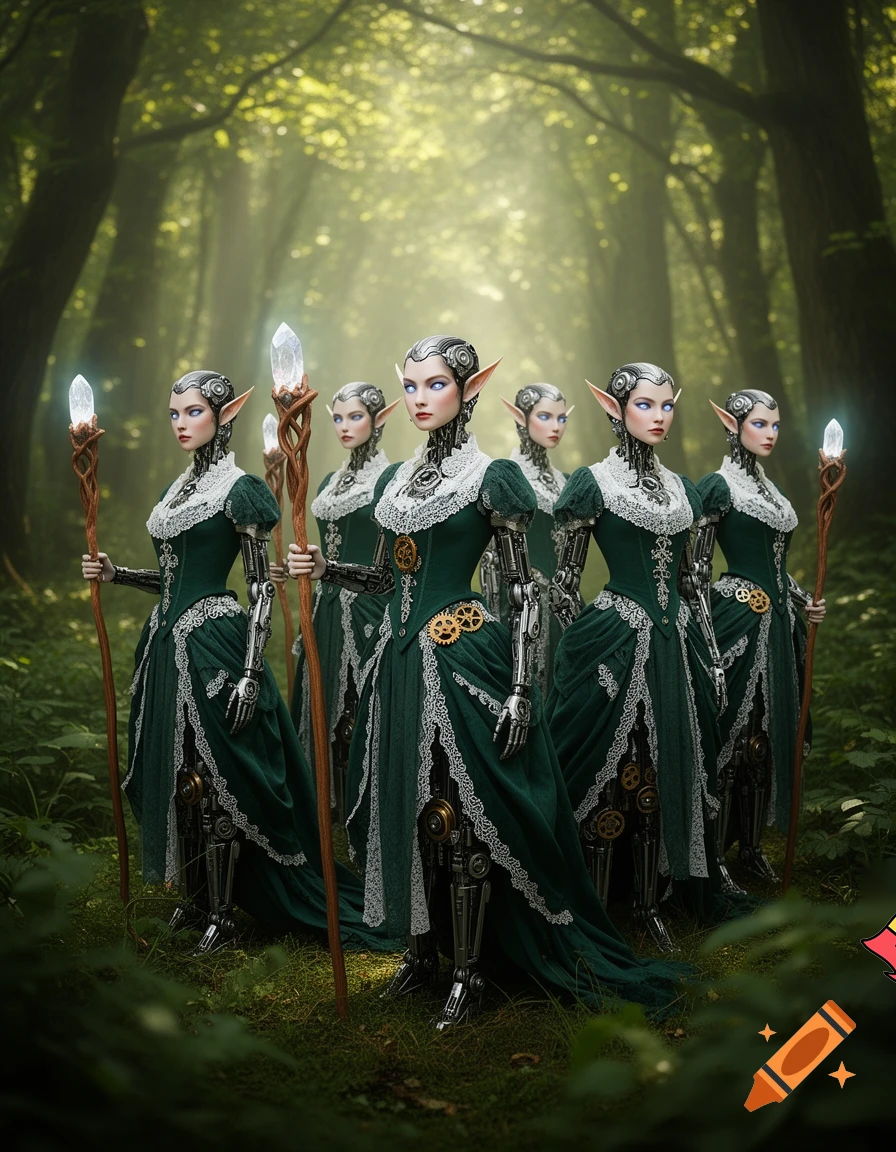 Green Edwardian Robotic Elves 