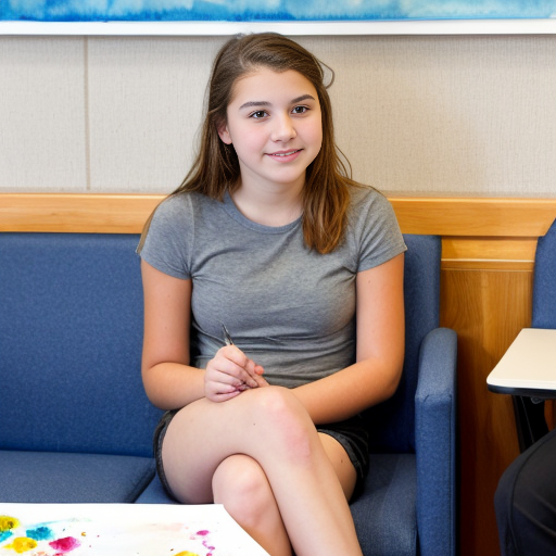 upset teenage girl in the principals office waiting room