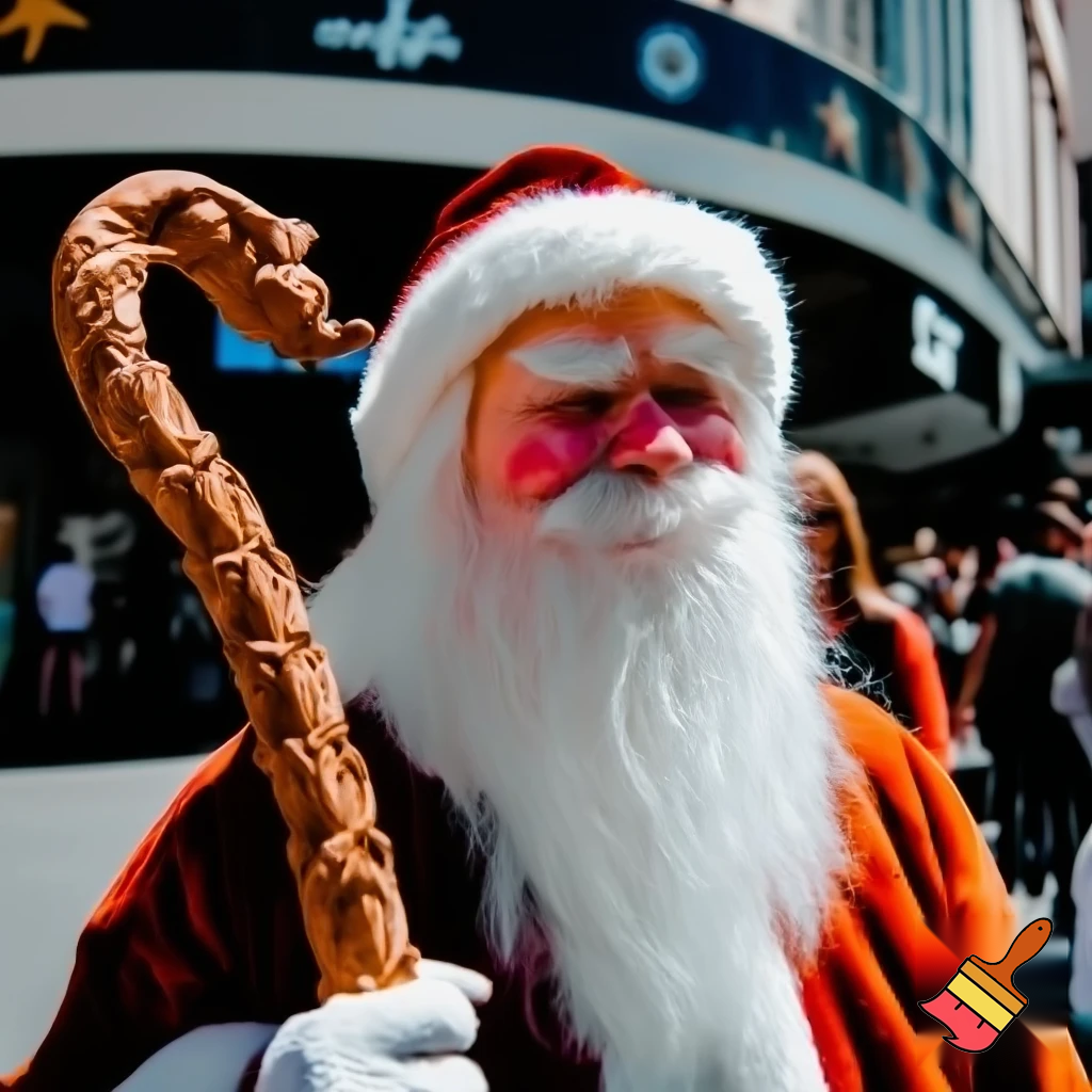 Santa Claus, Russia walking stick with the start the real Santa Claus shopping Centre in Australia
A star