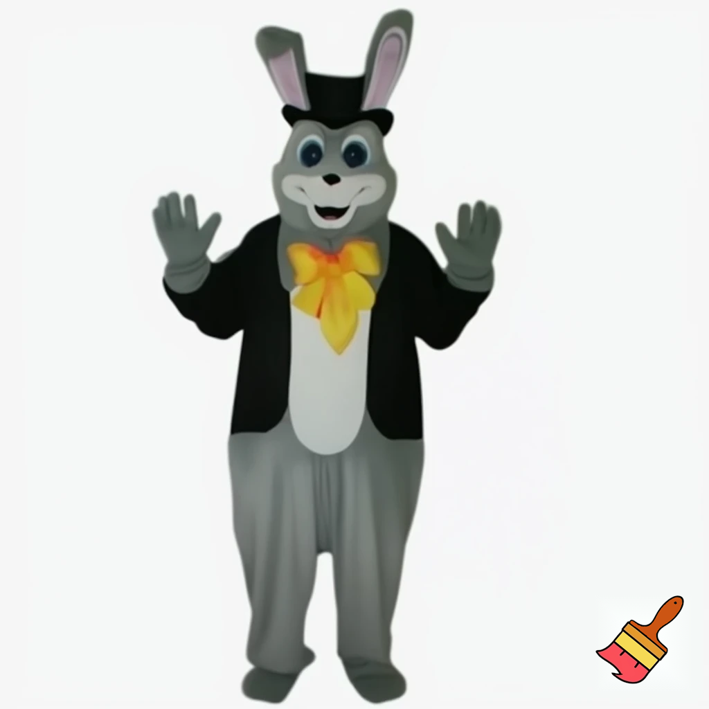Easter bunny mascot top hat costume
