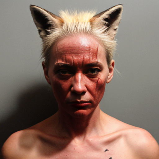 mugshot red fox evil jail scars


