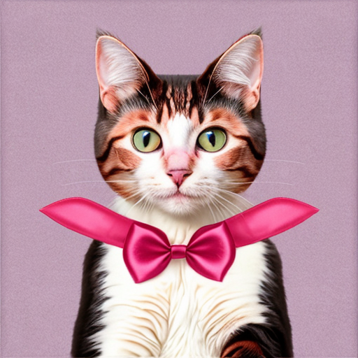 pink cat with a bow