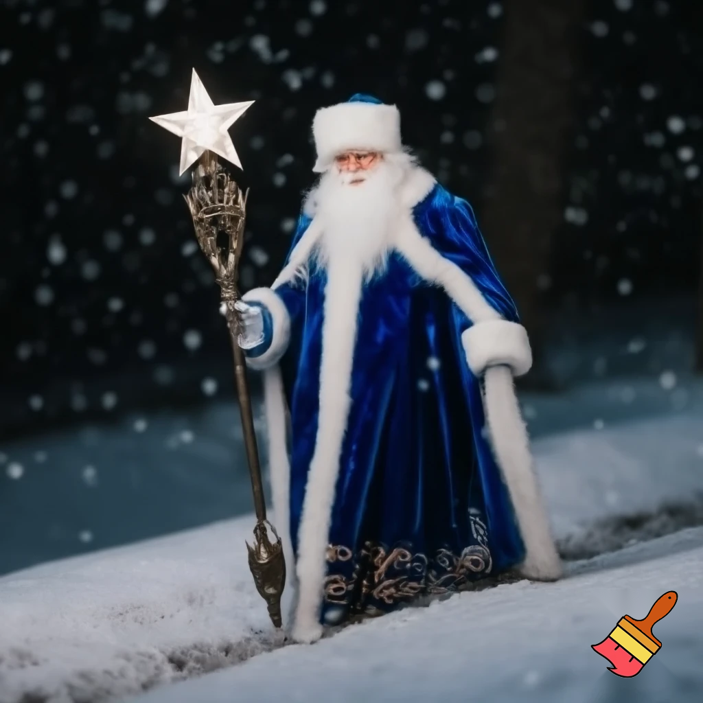 Russian Santa Claus magic one staff walking stick with a star real Santa Claus, Santa Claus the real person
