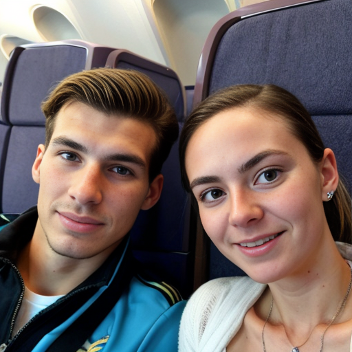Goretzka and Vanessa at the plane