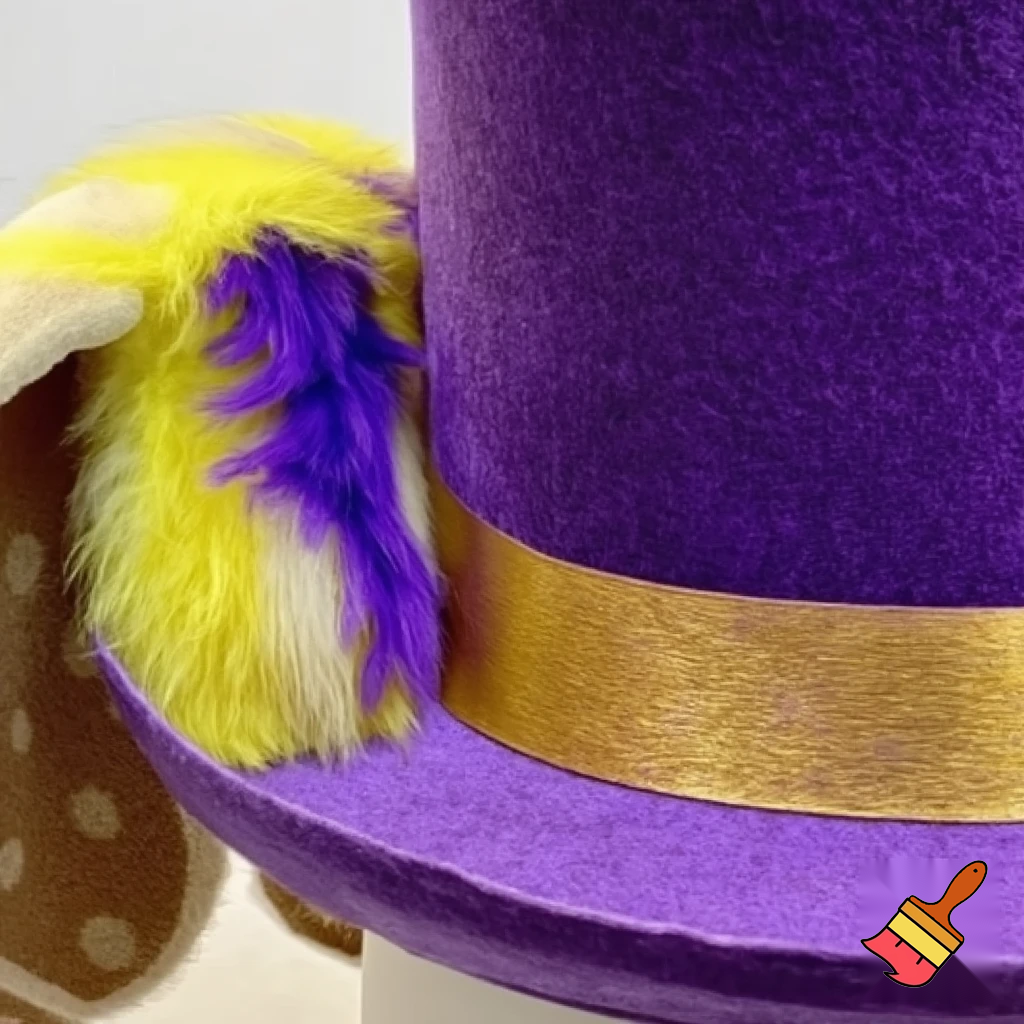 Easter bunny top hat, Easter balcony headband, purple and gold headband top hat