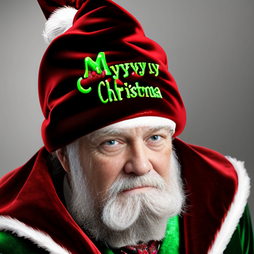 Christmas wizard hat written and velvet