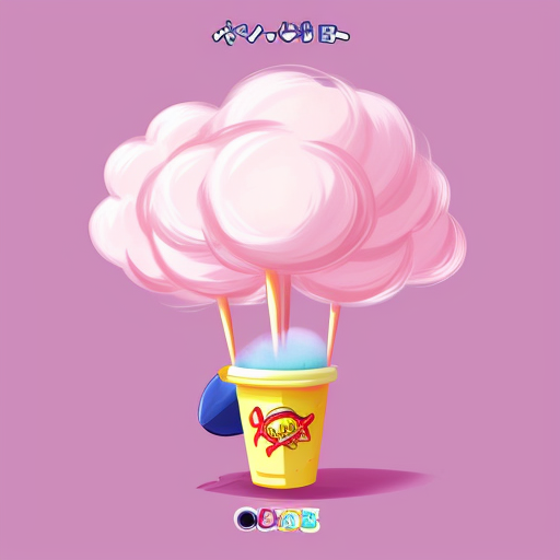make a cartoon character that is a cotton candy