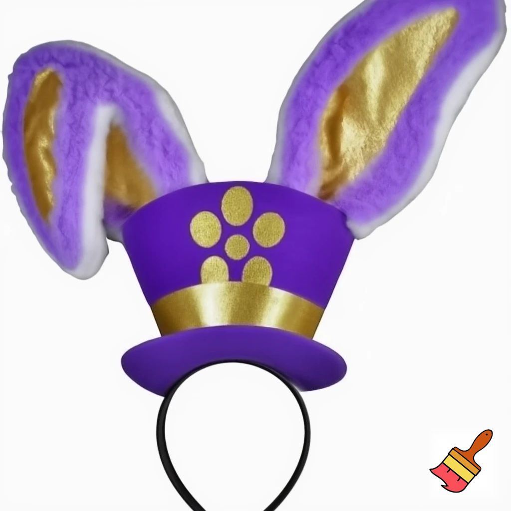 Easter top hat headband Easter bunny headband, purple and white with gold Easter top hat headband