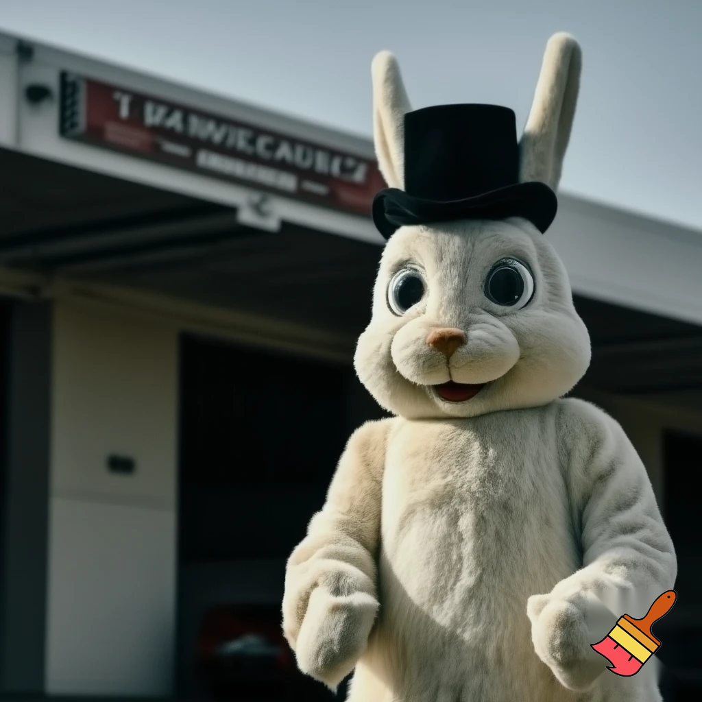 Mascot costume, Easter bunny top hat special top hat falcon gate trucking Centre