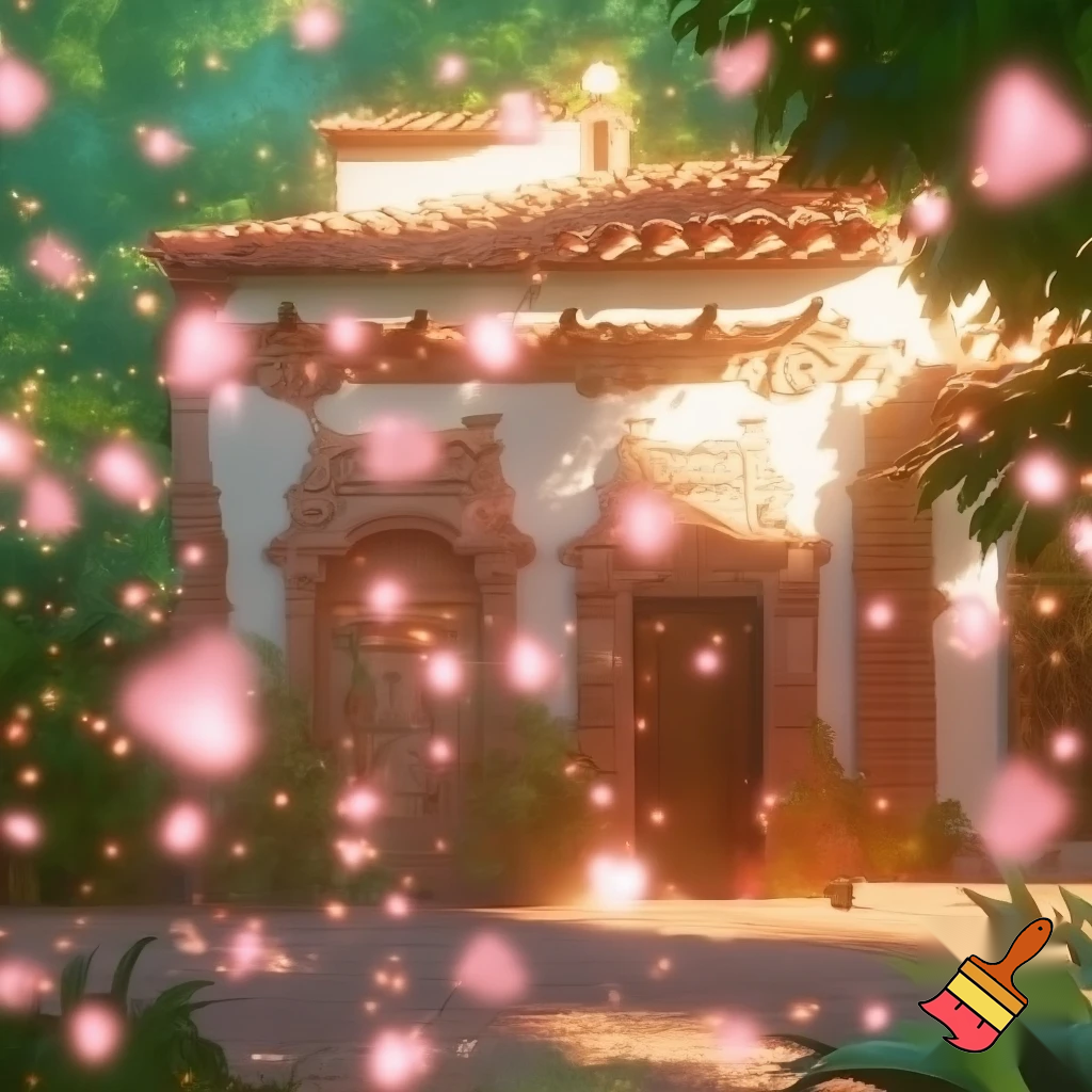 I want that wive me a ilustration of the Casita of Principe whit some pixels on pink