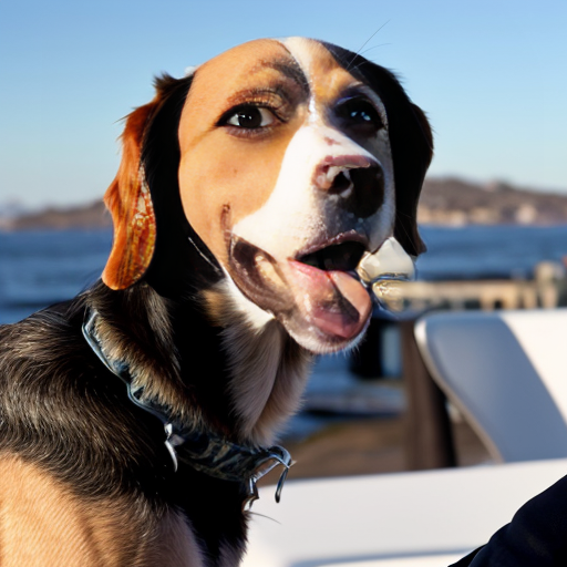 10 metre high dog licking a woman 