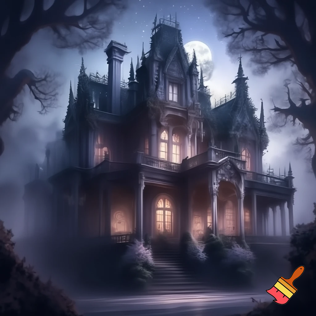 ภาพคฤหาสน์ที่มีความลึกลับน่าค้นหา แต่มีความสวยงามและน่าดึงดูด