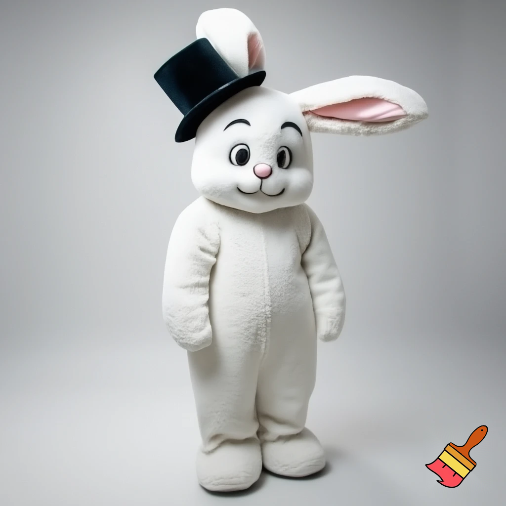 Easter bunny mascot costume top hat