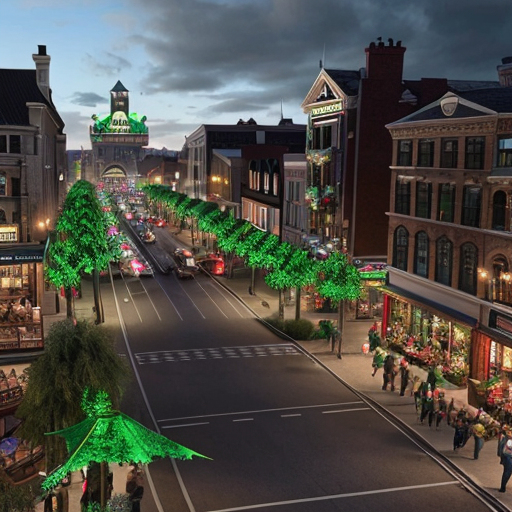 st patrick's day town square and street