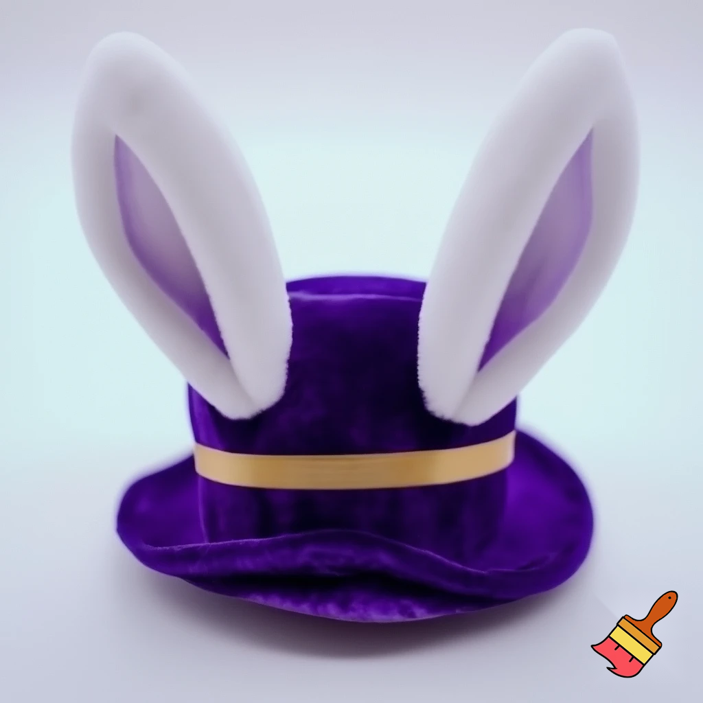 Easter bunny top hat headband, purple, purple and white Easter bunny ears top hat purple or white gold