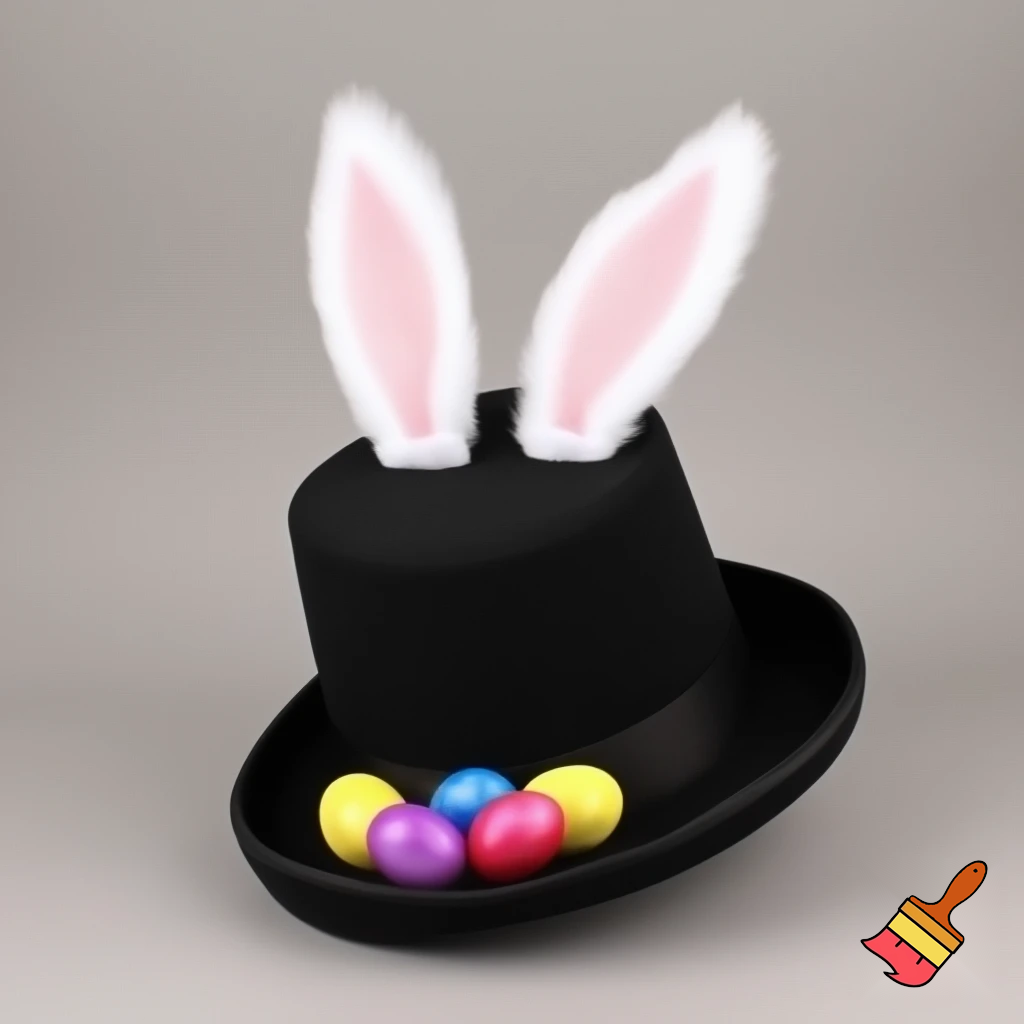 Easter bunny top hat, Easter bunny top hat with bunny ears