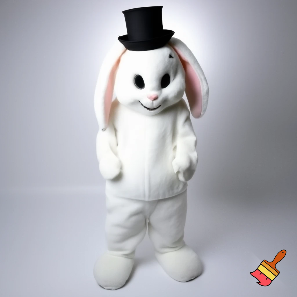 Easter bunny mascot costume top hat mascot costume