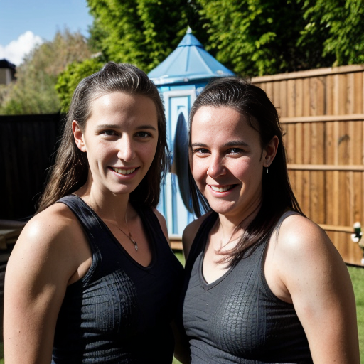 Goretzka and Vanessa at the backyard 