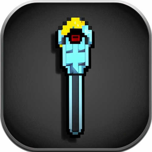 pixel art icon of a big wrench on dark background