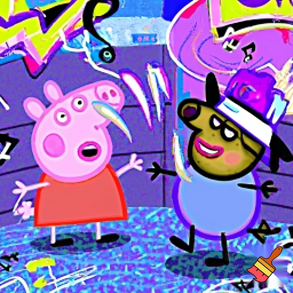 Peppa pig and Danny dog doing a sick rap battle 