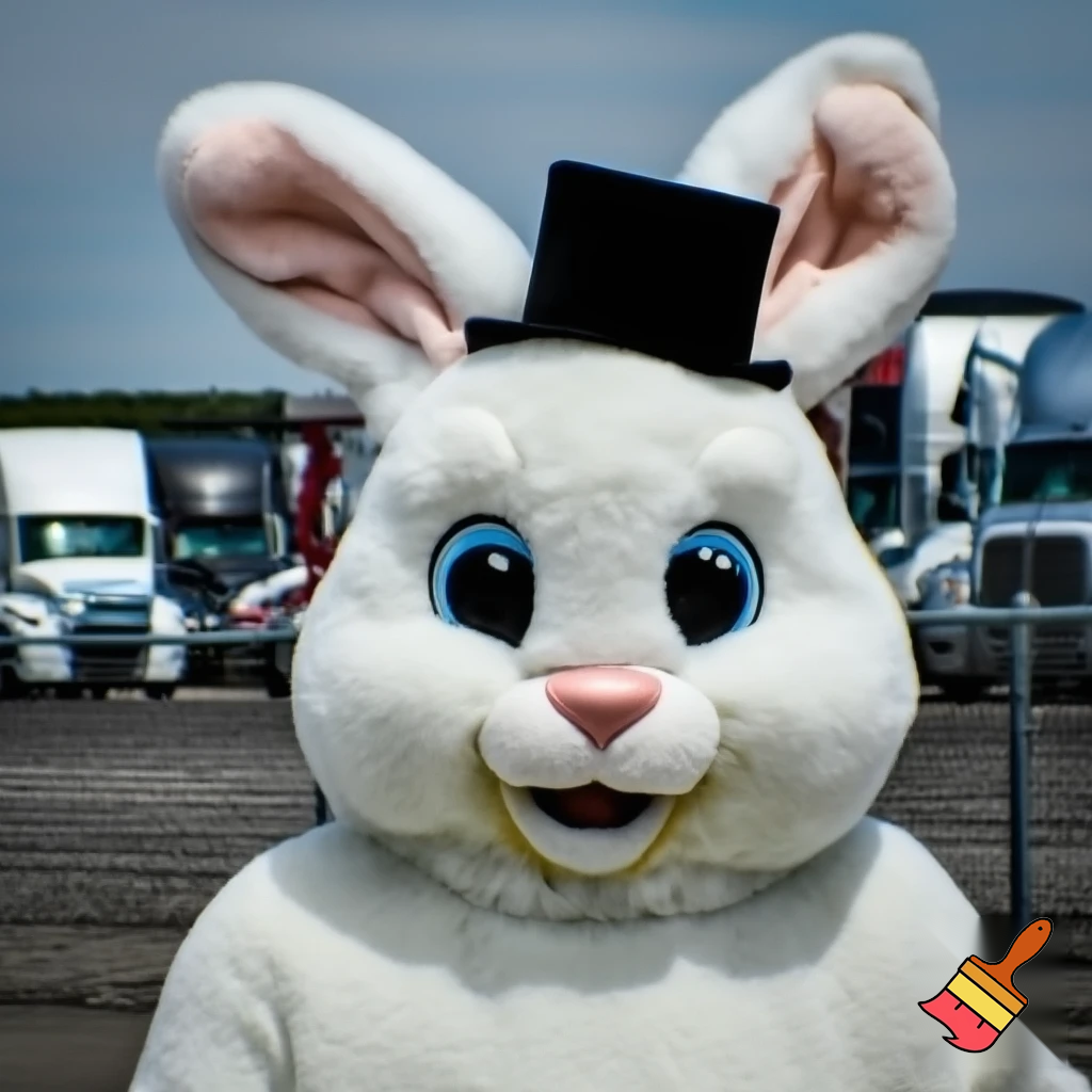 Mascot costume, Easter bunny top hat special top hat falcon gate trucking Centre
