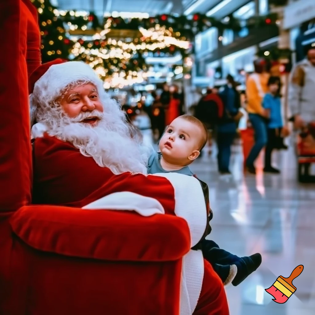 Santa Claus shopping mall Santa Claus chair at the shopping centre photo Santa Claus photo