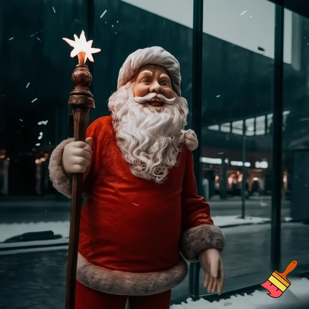  Santa Claus, Russia walking stick with a star shopping centre