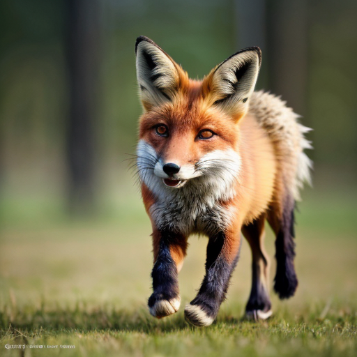 detailed realistic photo of a fox chasing a bunny