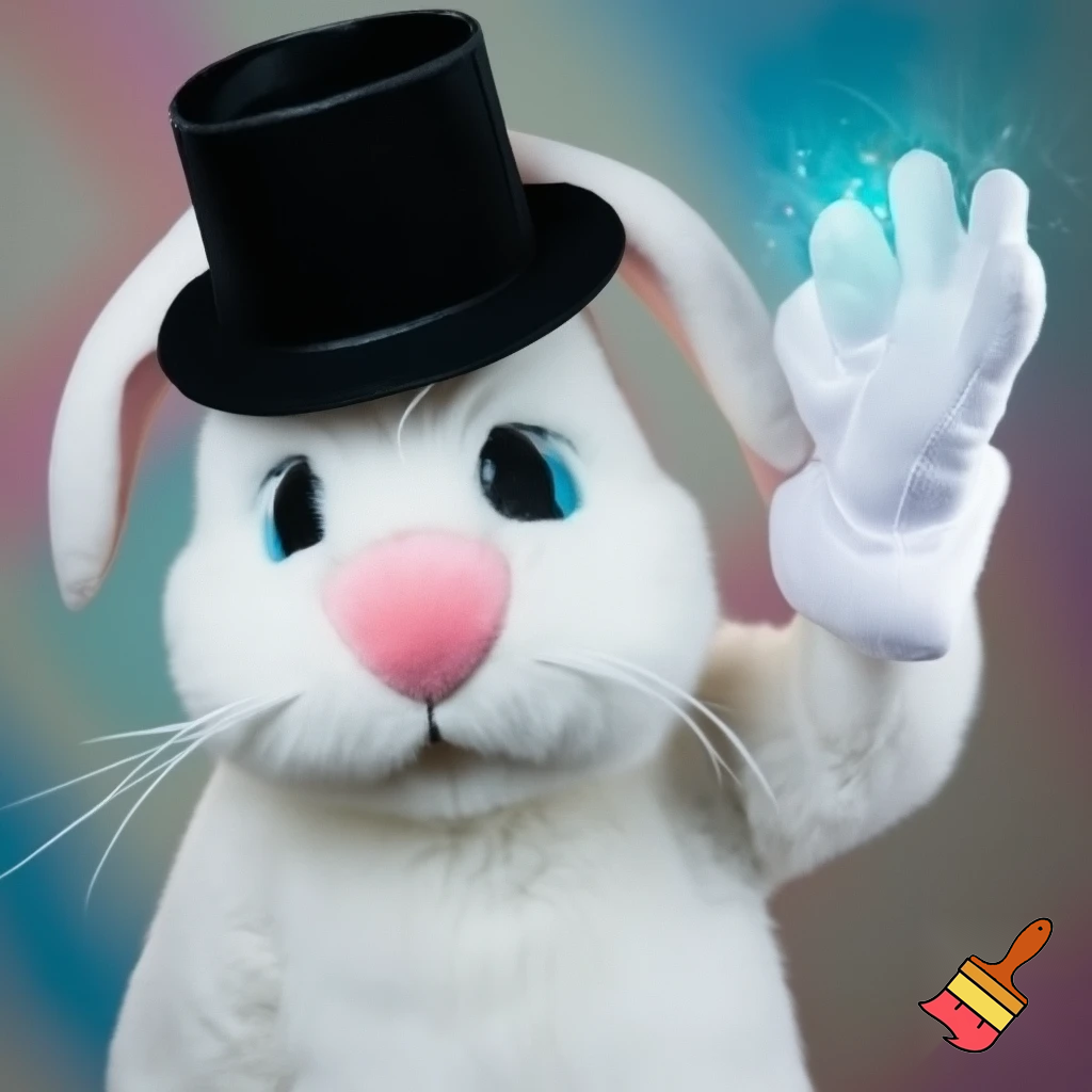 Easter bunny mascot costume top hat, whiskers magic