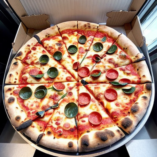 train made to look like pizza