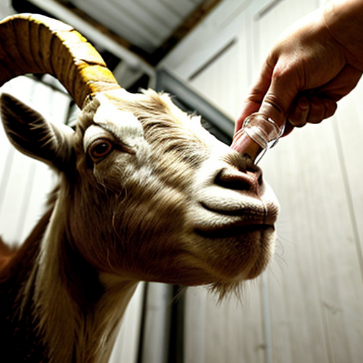 A goat being milked