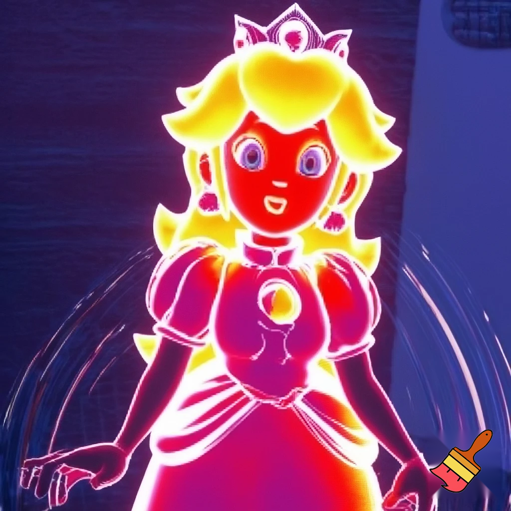 Princess peach on a thermal camera