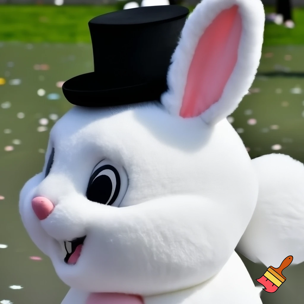 Easter bunny mascot costume top hat mascot costume