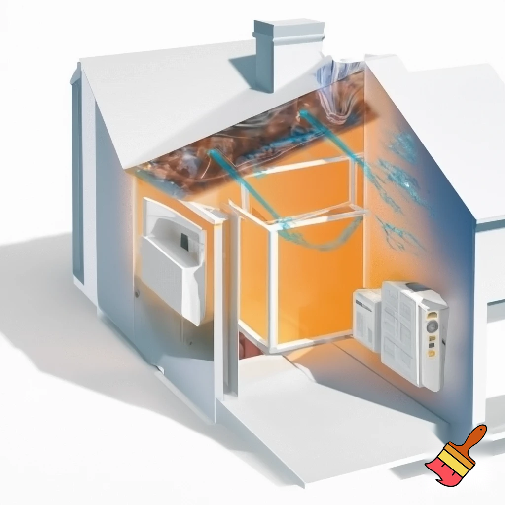  Diagrams or labelled images of a house showing where heat is lost