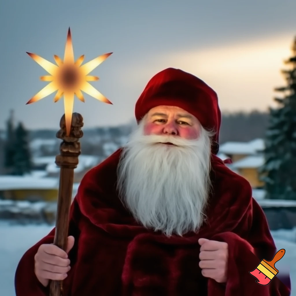 Santa Claus, Russia walking stick star the real person