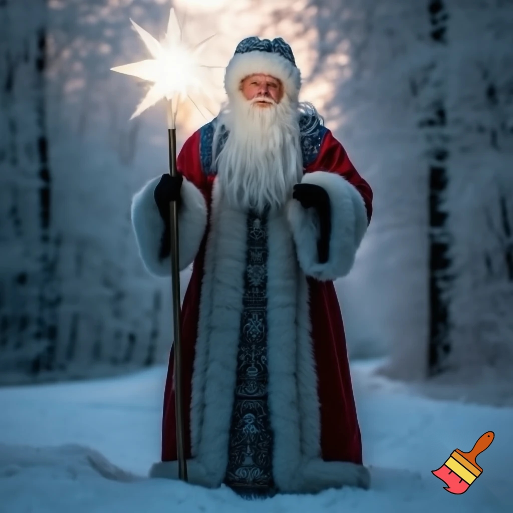 Russian Santa Claus magic one staff walking stick with a star real Santa Claus, Santa Claus the real person