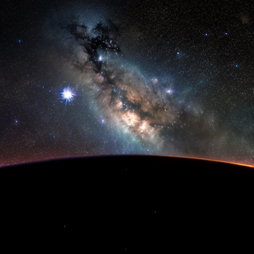 realistic space with stars and nebula like james webb telescope