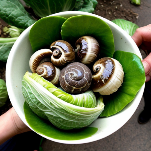 Wow! the snails really like eating cabbages.
