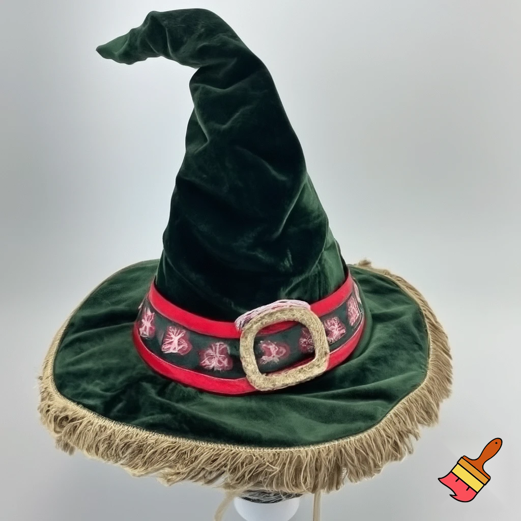 Christmas wizard hat read velvet