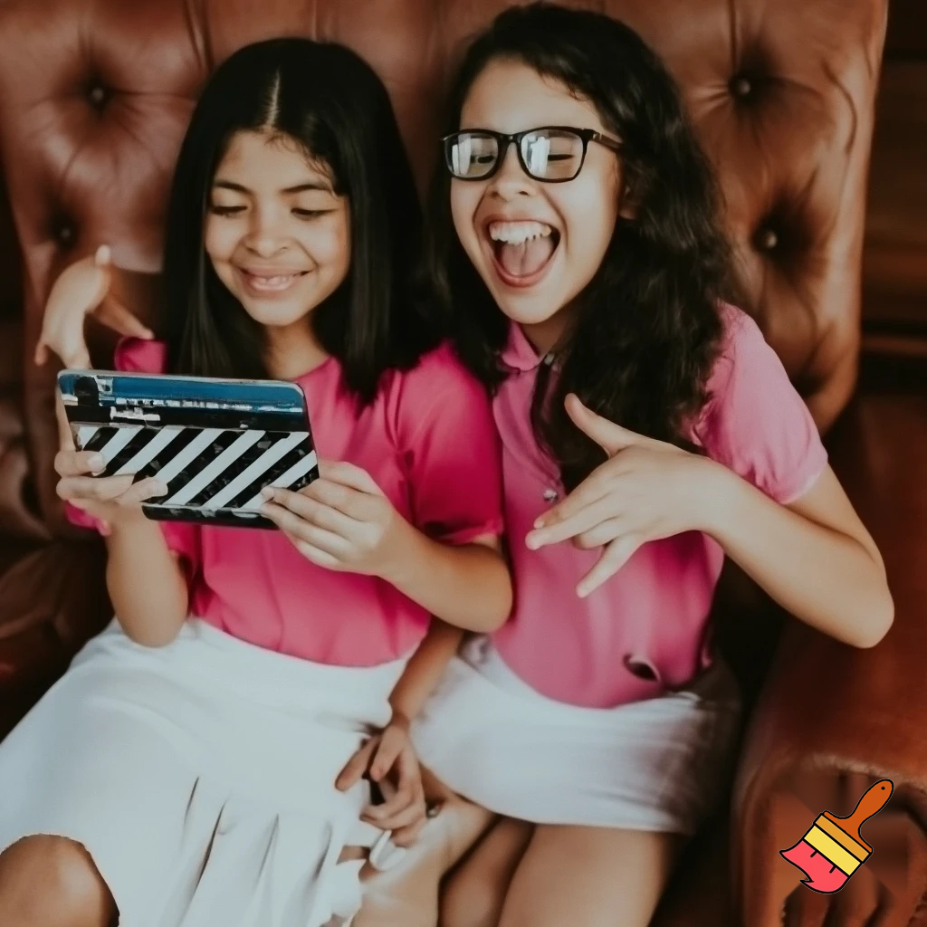 My nerdy Latina--sister in pink shirt and white skirt--lets me watch her on video chat. She sees my rock hard member and knows it is because of her.