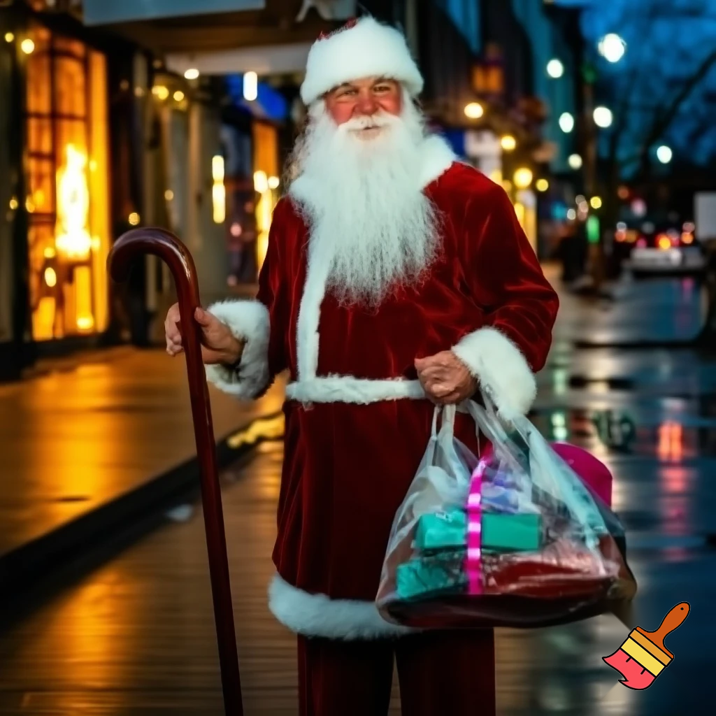 Ratha Santa Claus with the walking stick a star shopping 