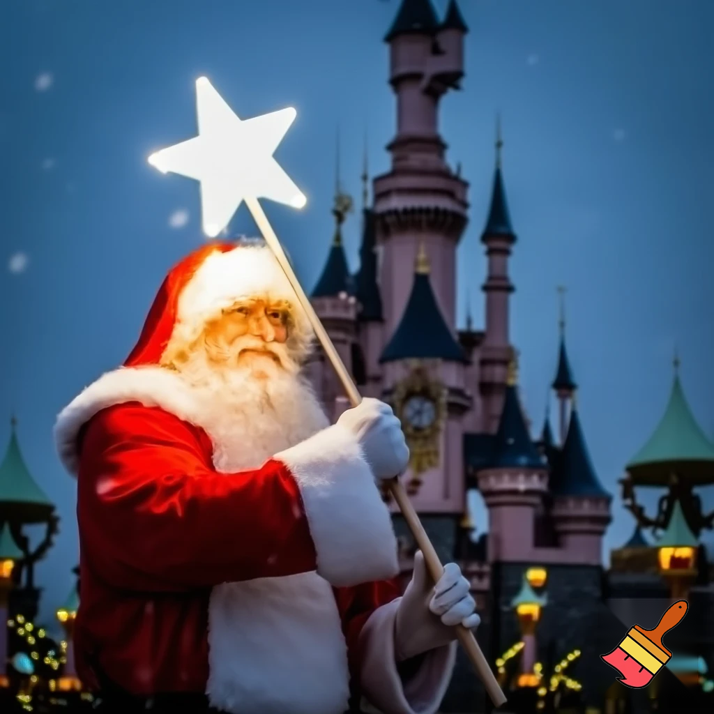Santa Claus in Disneyland Paris Magic star wand a star💫🌟⭐️