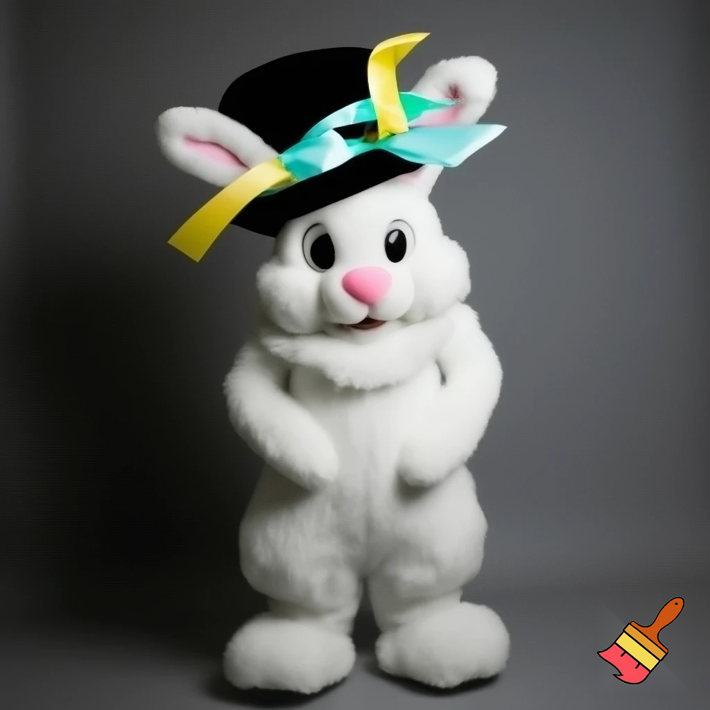 Easter bunny mascot costume top hat special top hat