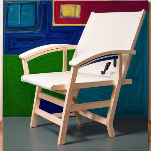 Director chair as a expressionism building, with exqagerated curved lines