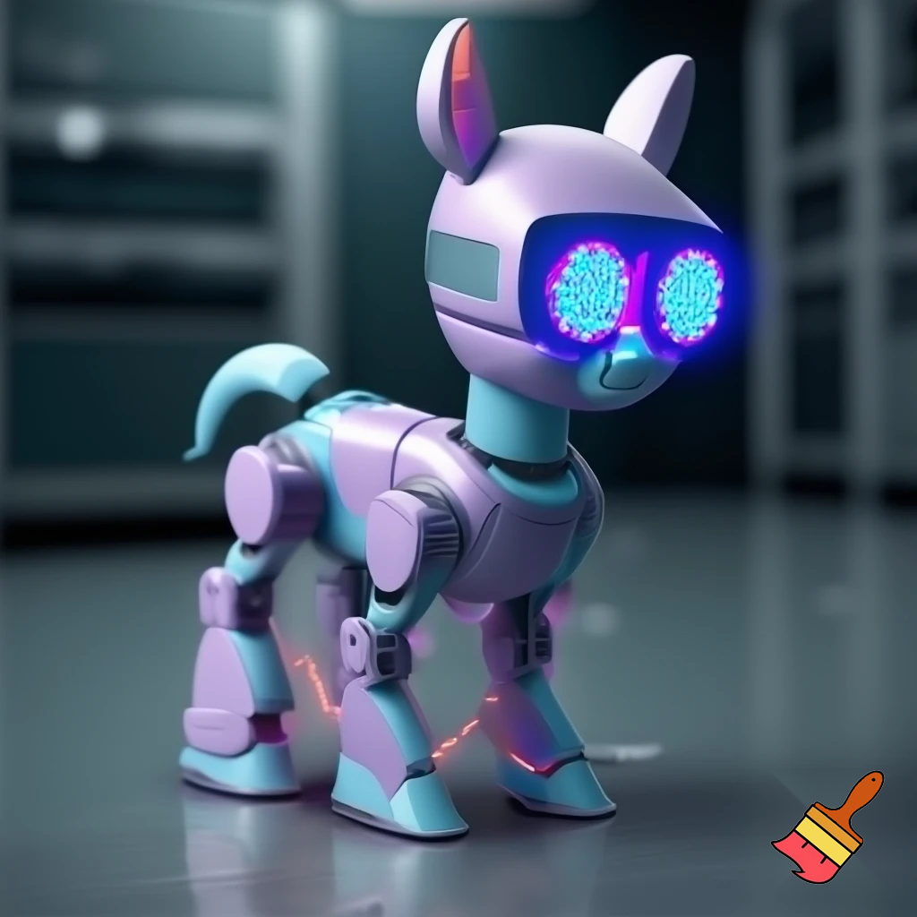 Robot mlp oc with led eyes rebooting