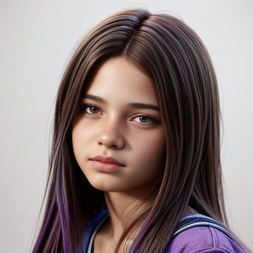 Brazilian teen naked with purple and brown hair