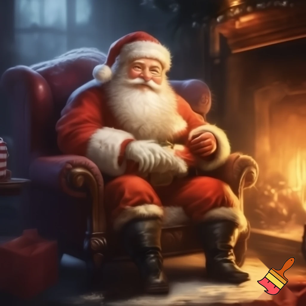Santa Claus, a chair